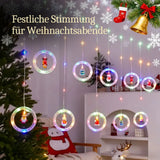 LED Weihnachtslichterkette 3m Leuchtvorhang mit Ringen Ringlichterkette
