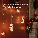 LED Weihnachtslichtervorhang 3.4m  Leuchtkette Weihnachtsvorhanglichter