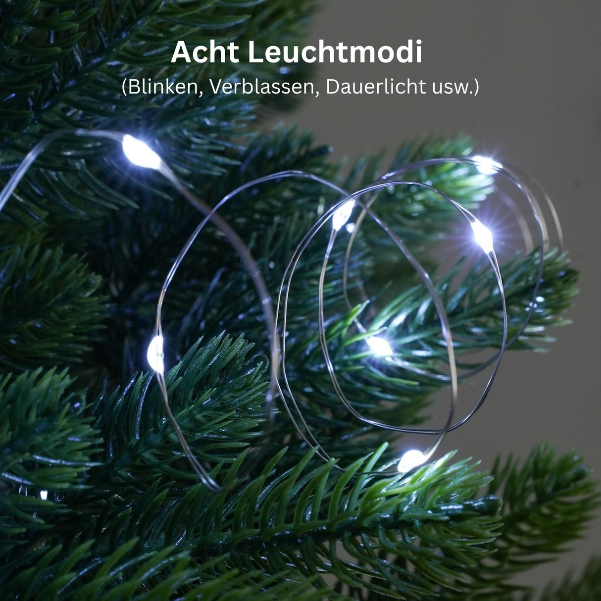 LED Kupferdraht-Lichterkette 5m Deko-Lichter Weihnachtslichterkette