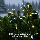 LED Solar-Lichterkette 6.4m Cluster-Lichterkette Büschellichterkette