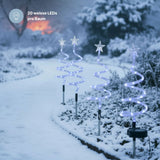 4er-Set LED Solar-Spiralbaum Lichterkette Weihnachtsdeko Solarleuchte