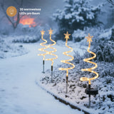 4er-Set LED Solar-Spiralbaum Solarleuchte Lichterkette Weihnachtsdeko