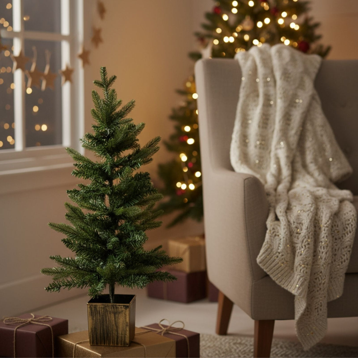 Weihnachtsbaum 90cm mit Topf Tisch-Christbaum Kunsttannenbaum