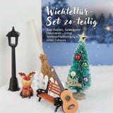 24-tlg. Wichteltür-Set Miniaturwelt Weihnachtsdeko Elfentür-Zubehör