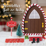 22-tlg. Wichteltür-Set Weihnachtsdeko Miniaturwelt Elfentür-Zubehör