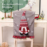 Weihnachts-Stuhldeko Stuhlhusse mit Wichtel Stuhlbezug Stuhlüberzug