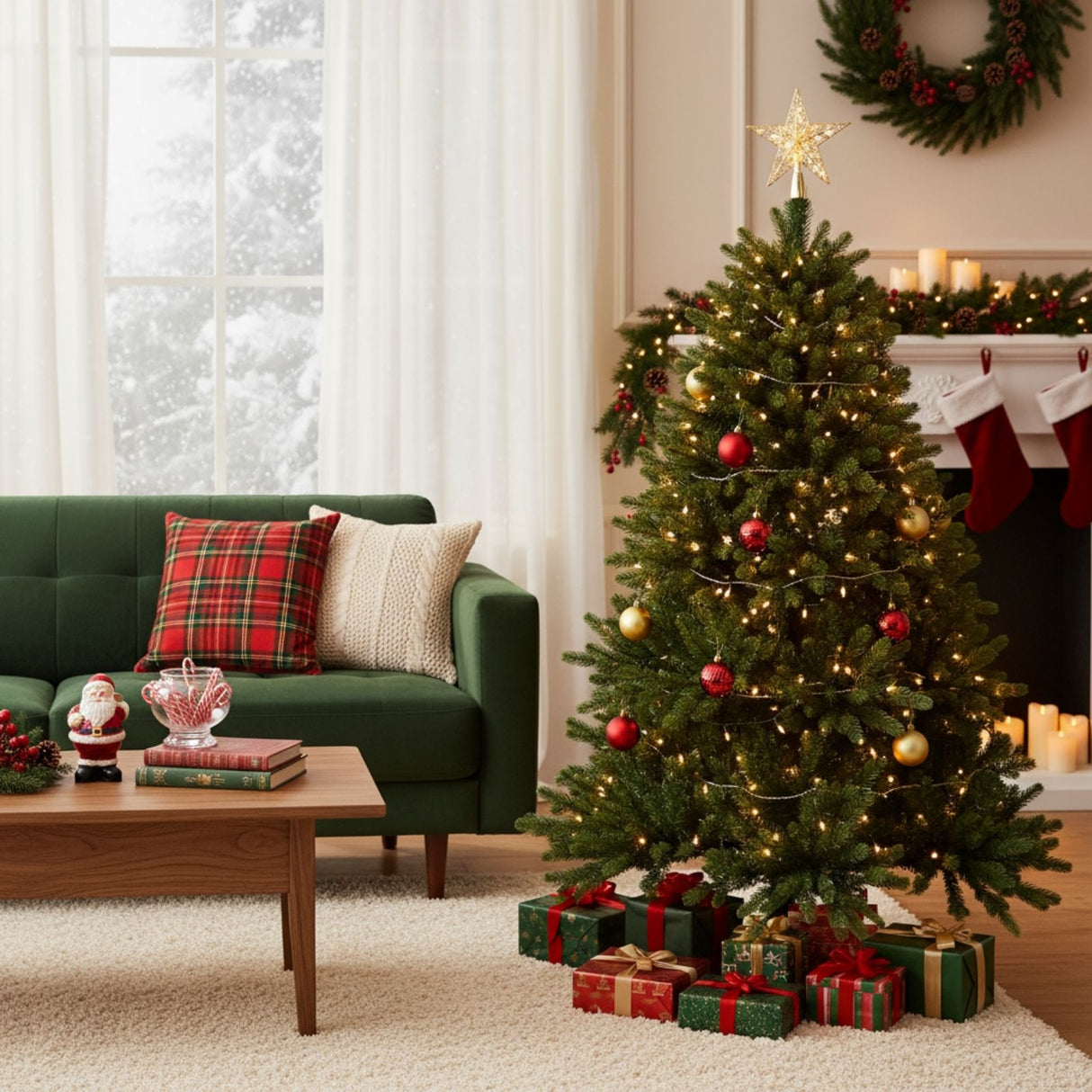 Weihnachtsbaum 150cm mit LED Kunsttanne Christbaum Tannenbaum Tanne