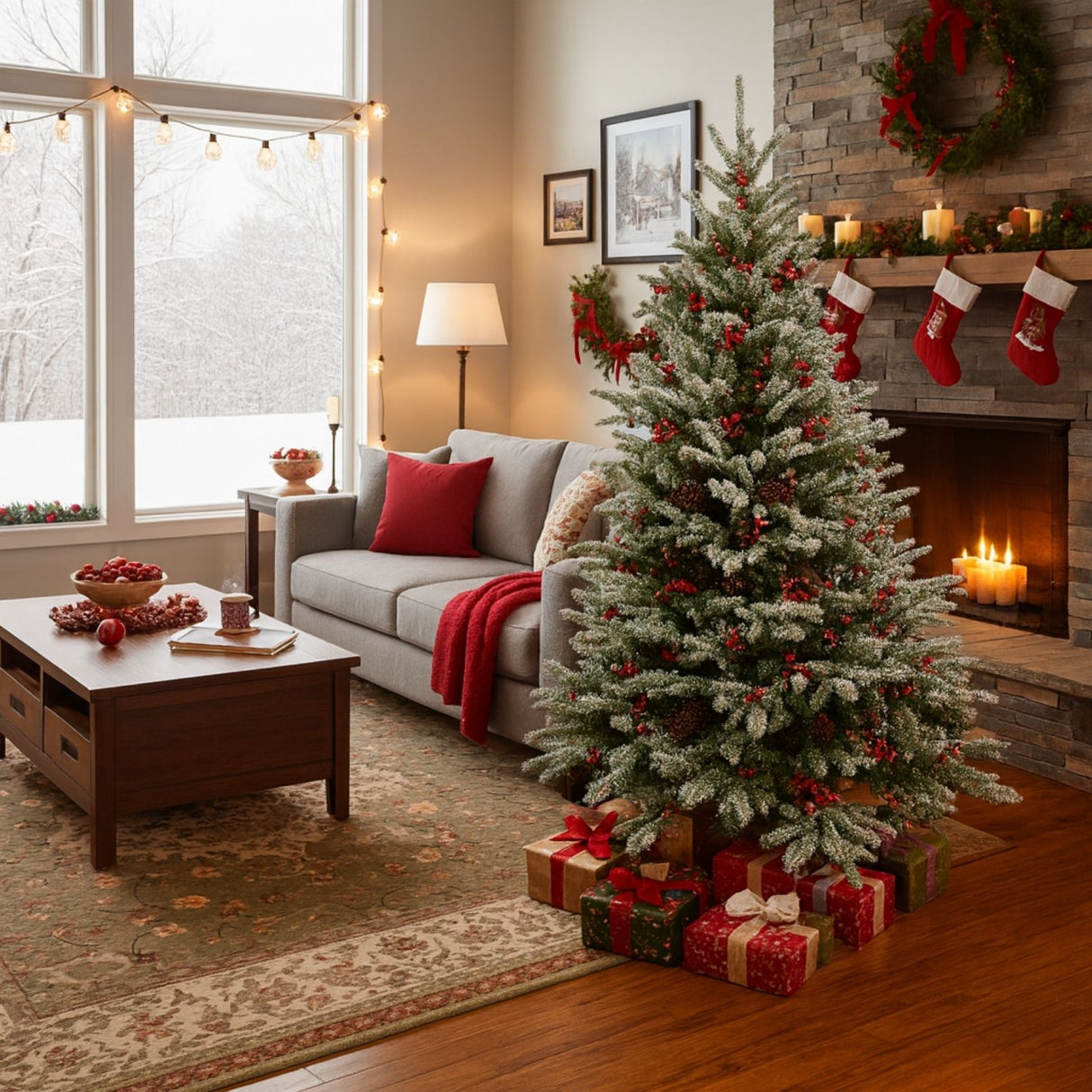 Weihnachtsbaum 180cm mit Schnee Tannenbaum Kunsttanne Christbaum