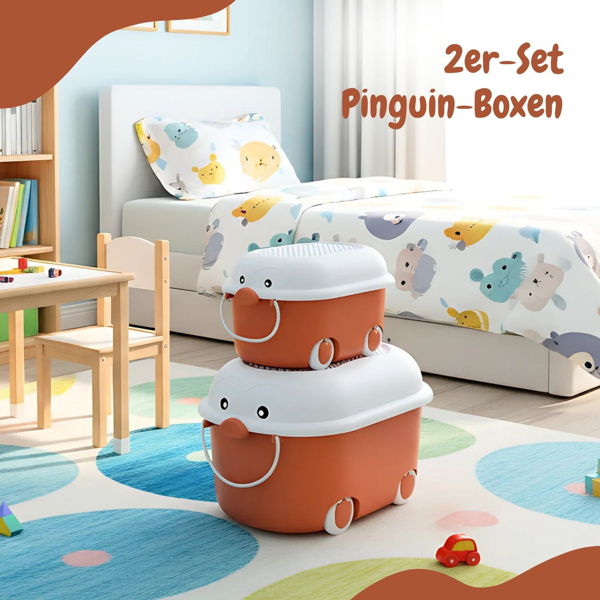 2er-Set Spielzeugkiste Organizer Spielzeug-Aufbewahrungsbox Truhe