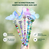 6er Set Gartenstecker Schmetterling Dekostecker Deko-Schmetterling