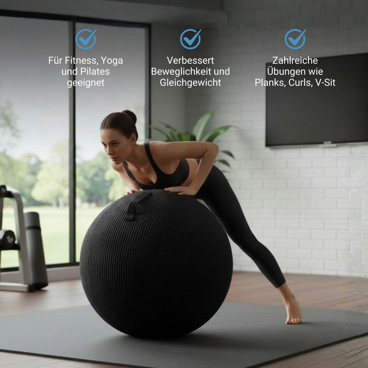 Sitzball mit Schutzhülle Gymnastikball Yoga-Ball Fitnessball