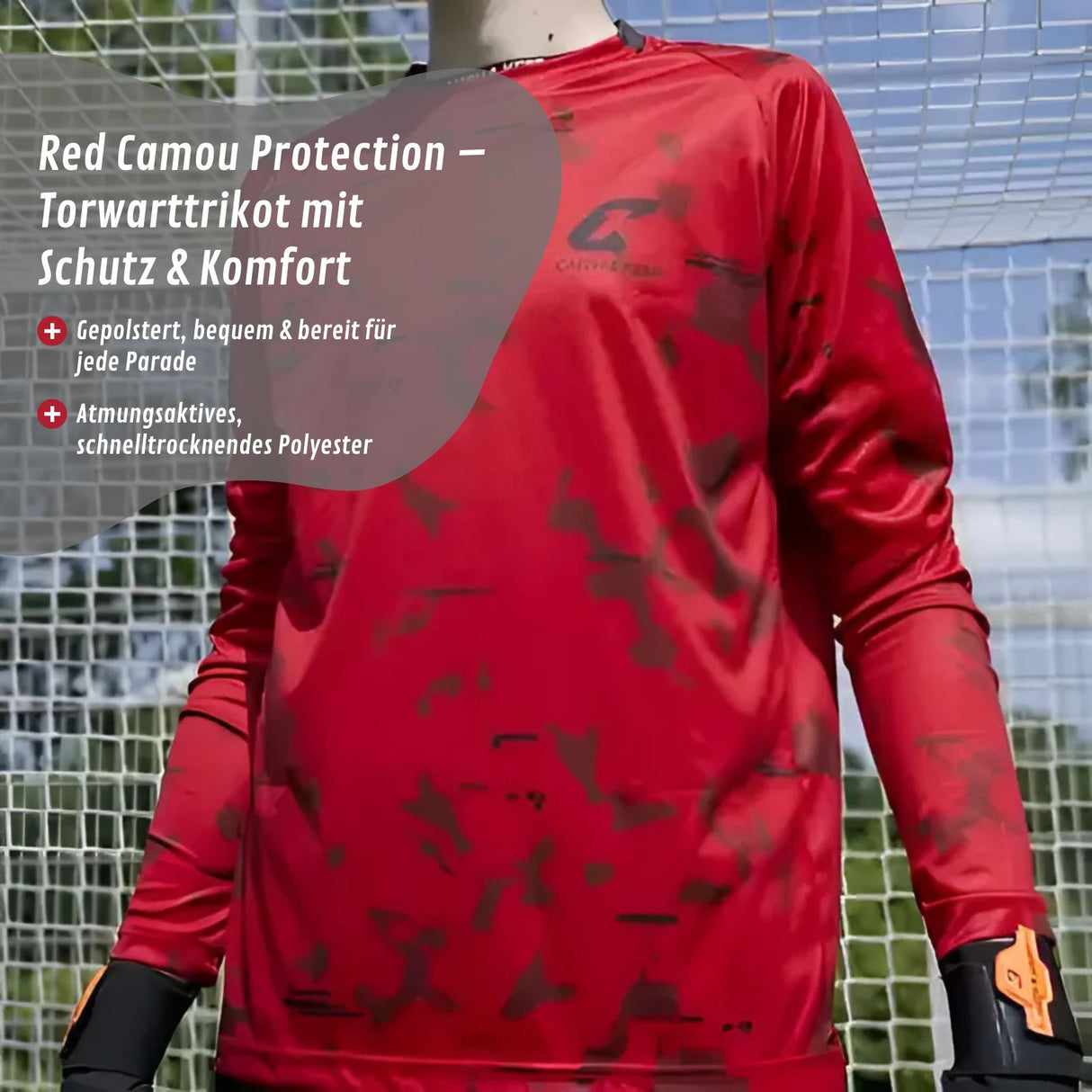 Trikot Red Camou Protection Torwarttrikot Gr. 164 Fussball Shirt