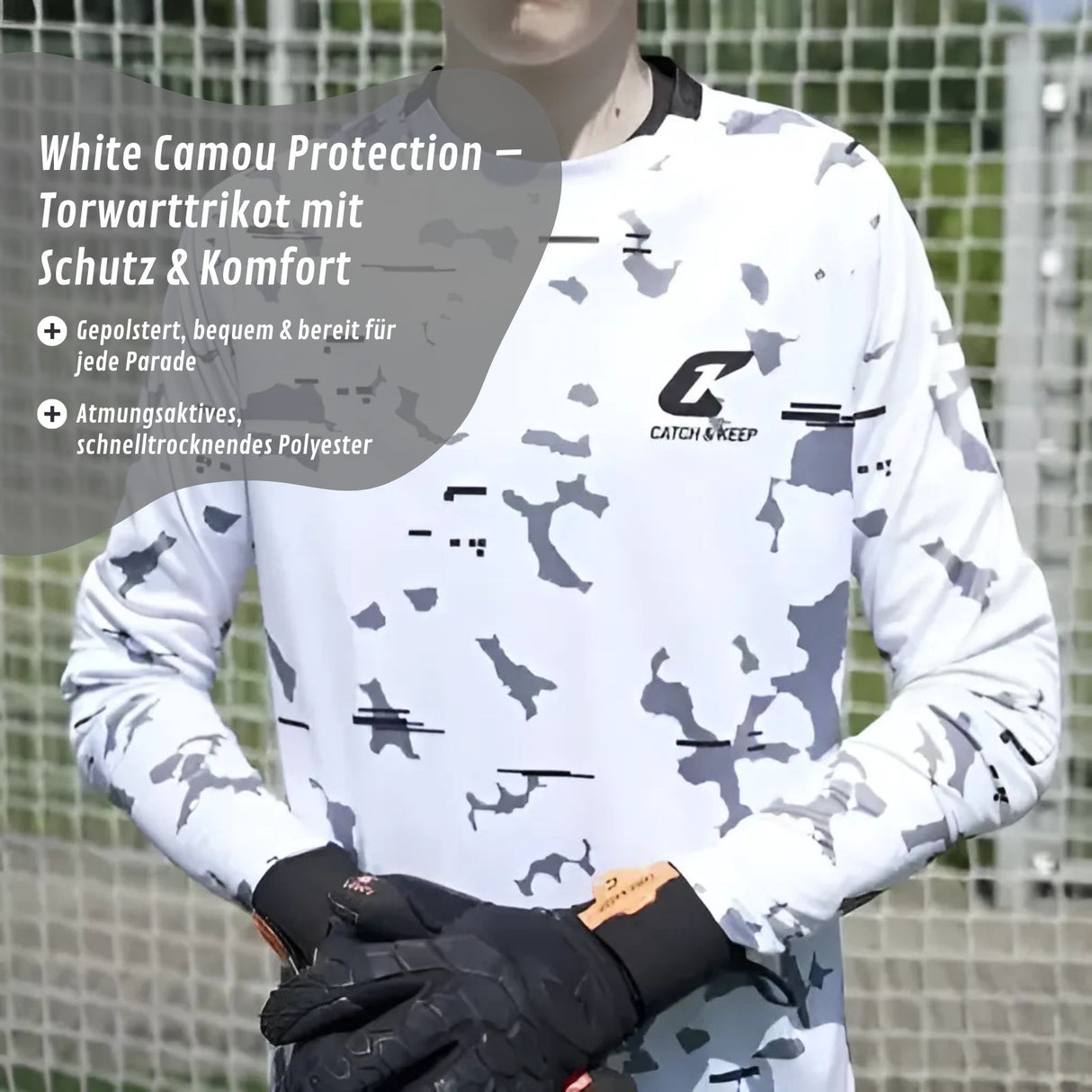 Trikot White Camou Protection Torwarttrikot Gr. 164 Fussball Shirt