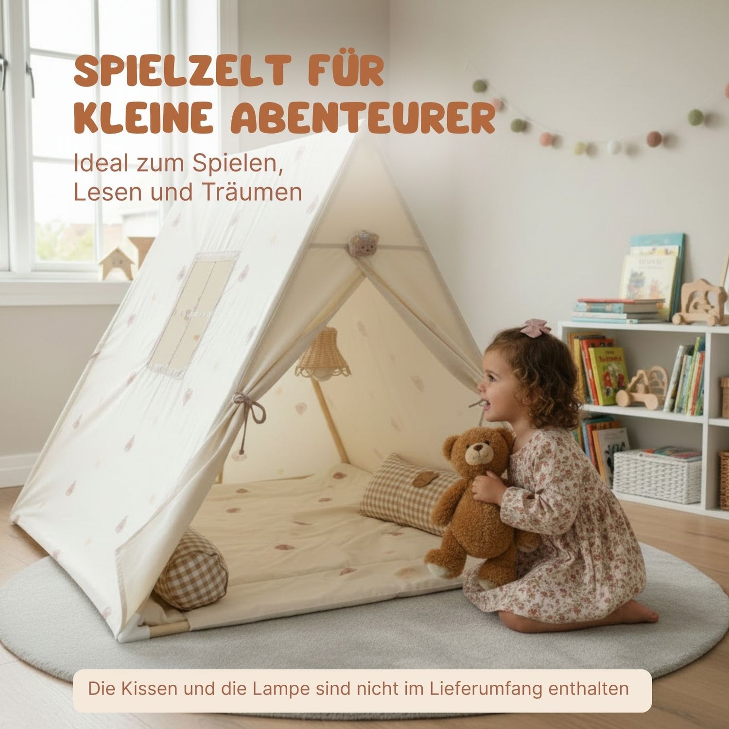 Spielzelt Kinderzelt Kuschelzelt Tipi für Kinder Indoor-Zelt Spielhaus –