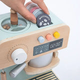Kinder Spielzeug-Kaffeemaschine aus Holz mit Zubehör Kaffeeautomat
