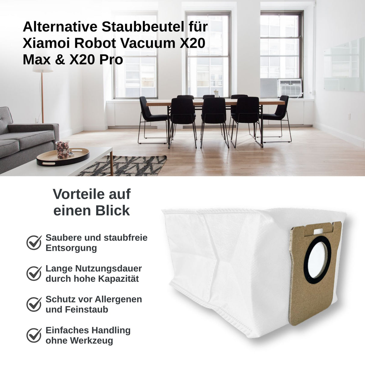 Alternative Staubbeutel für Xiaomi Robot Vacuum X20 Max X20 Pro