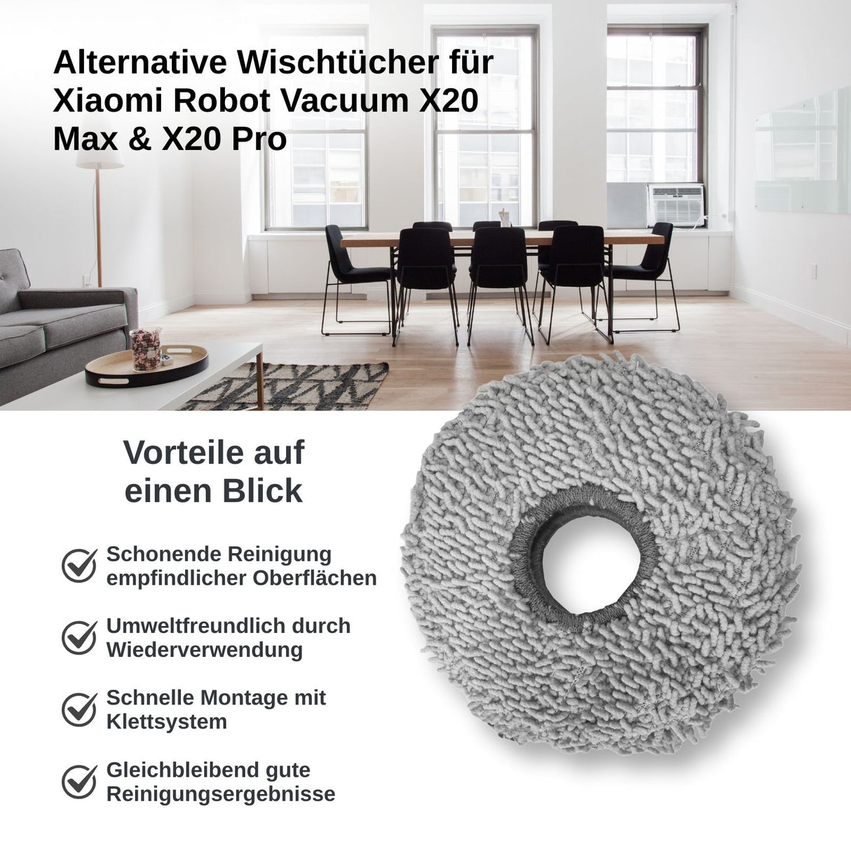 Alternative Wischtücher für Xiaomi Robot Vacuum X20 Max X20 Pro