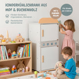 Kinder Spielhaus-Kühlschrank aus Holz mit Zubehör Kinderkühlschrank