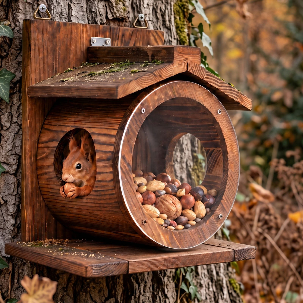 Eichhörnchen-Futterhaus Futterkasten Futterstation Futterstelle