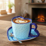 Herztasse mit Untertasse Teetasse Henkeltasse Becher Kaffeetasse