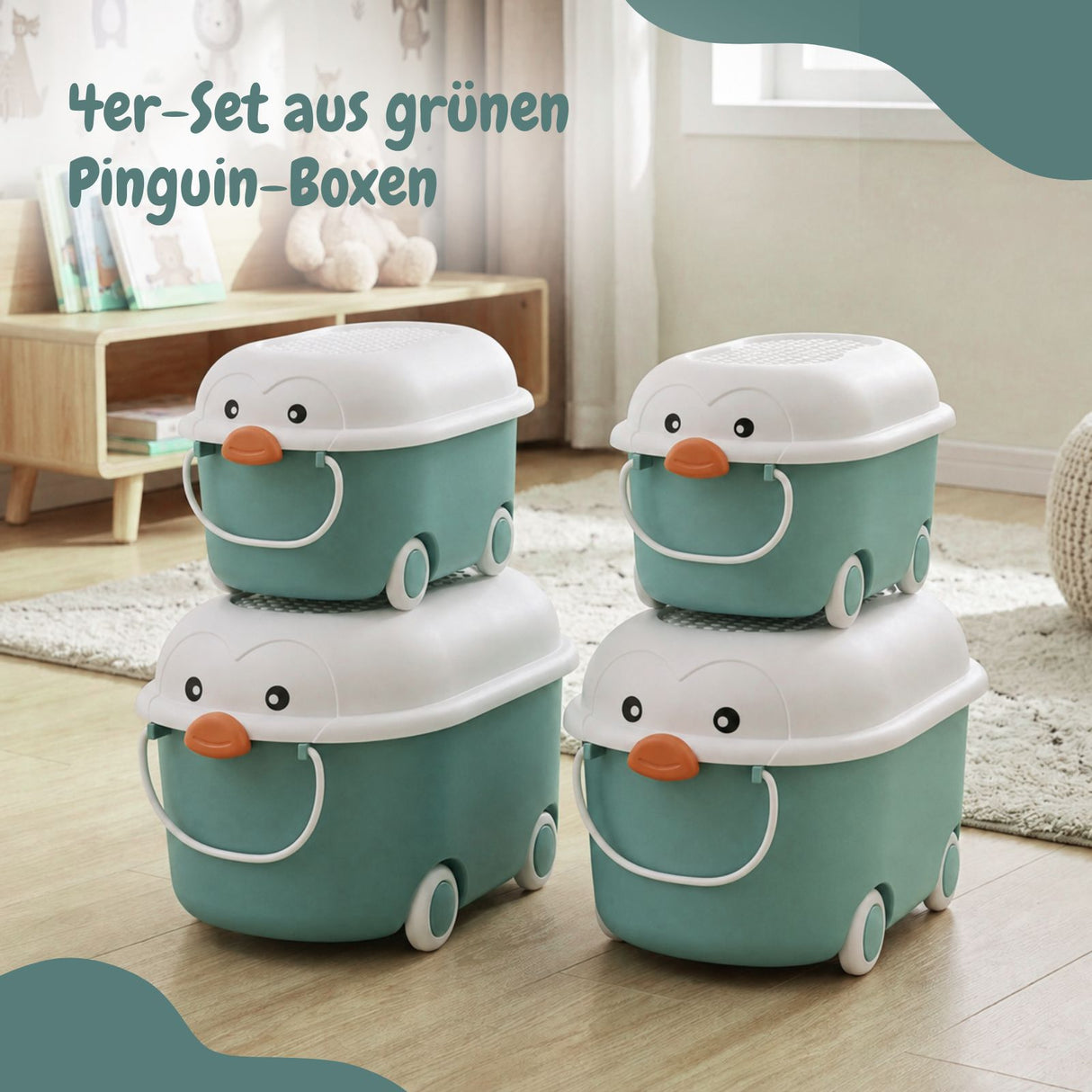 4er-Set Spielzeugkiste Truhe Spielzeug-Aufbewahrungsbox Organizer