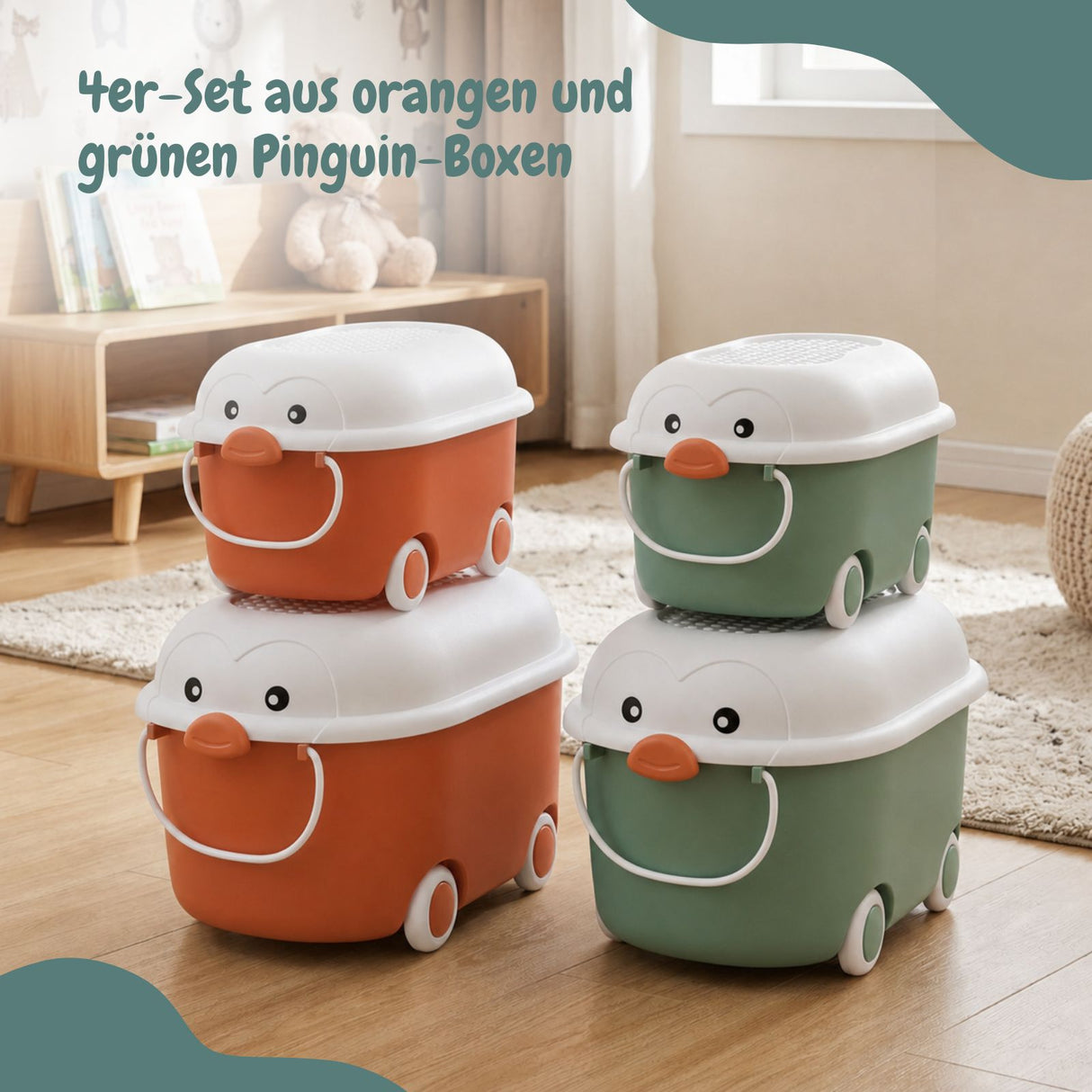 4er-Set Spielzeugkiste Organizer Spielzeug-Aufbewahrungsbox Truhe
