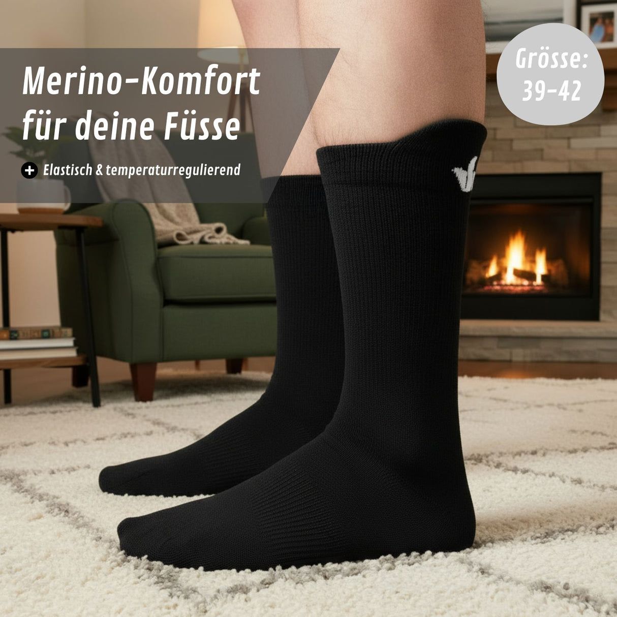 Merino-Socken Gr. 39-42 Wandersocken Reisesocken Outdoorsocken