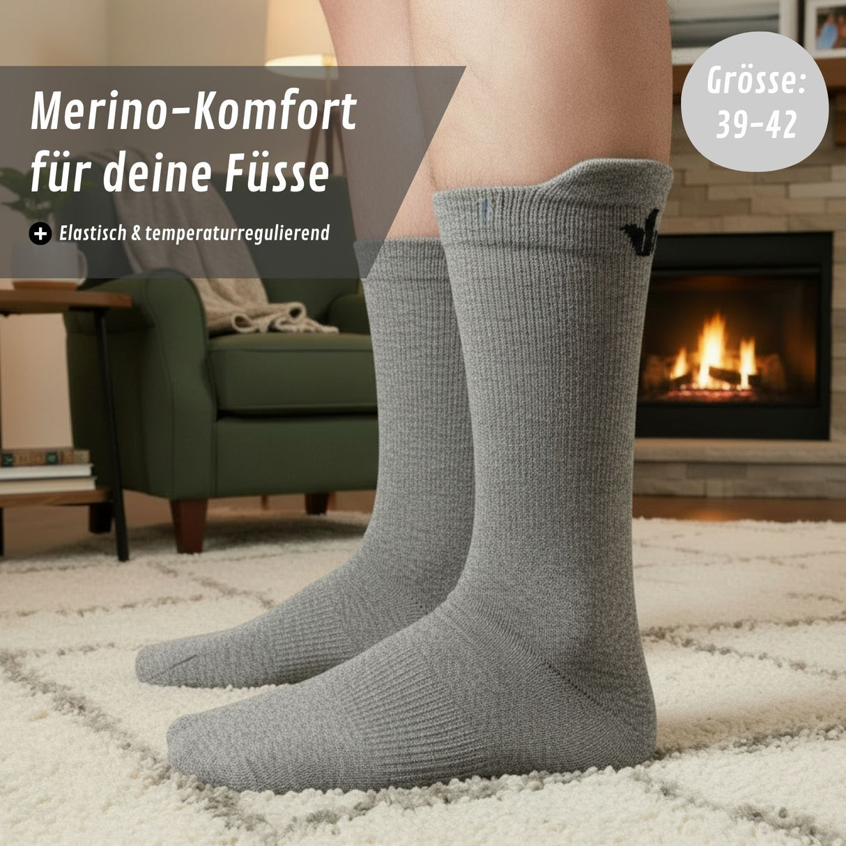 Merino-Socken Gr. 39-42 Reisesocken Outdoorsocken Wandersocken