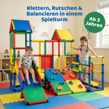 Klettergerüst für Kinder mit Rutsche und Hängebrücke Spielturm