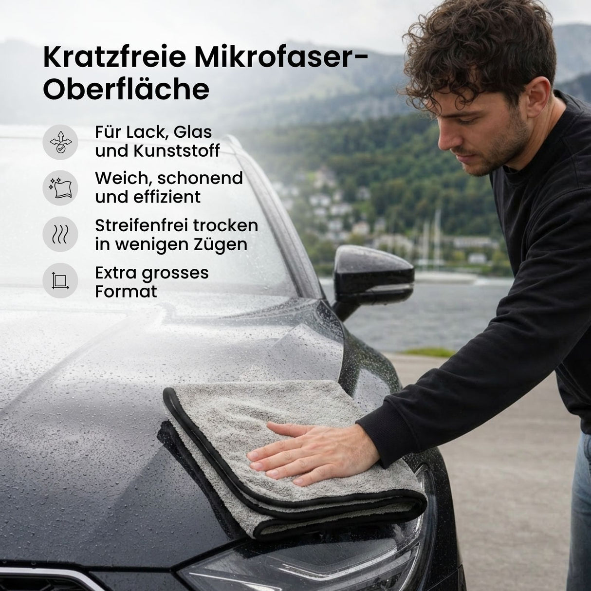 Mikrofaser Pflegetuch Auto-Trockentuch Reinigungstuch Autopflegetuch