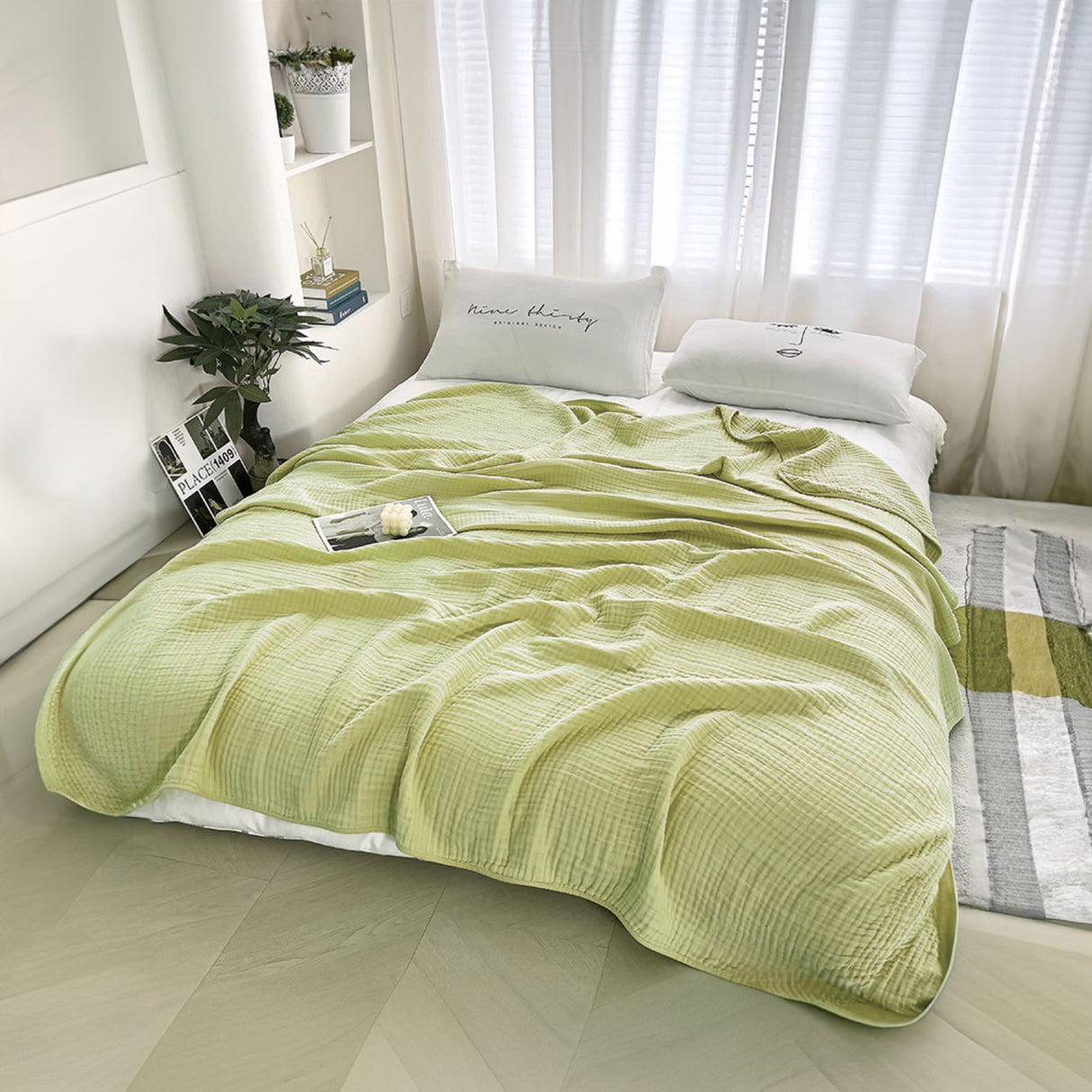 Seersucker-Decke Bettdecke Baumwolldecke Sommerdecke Sofadecke