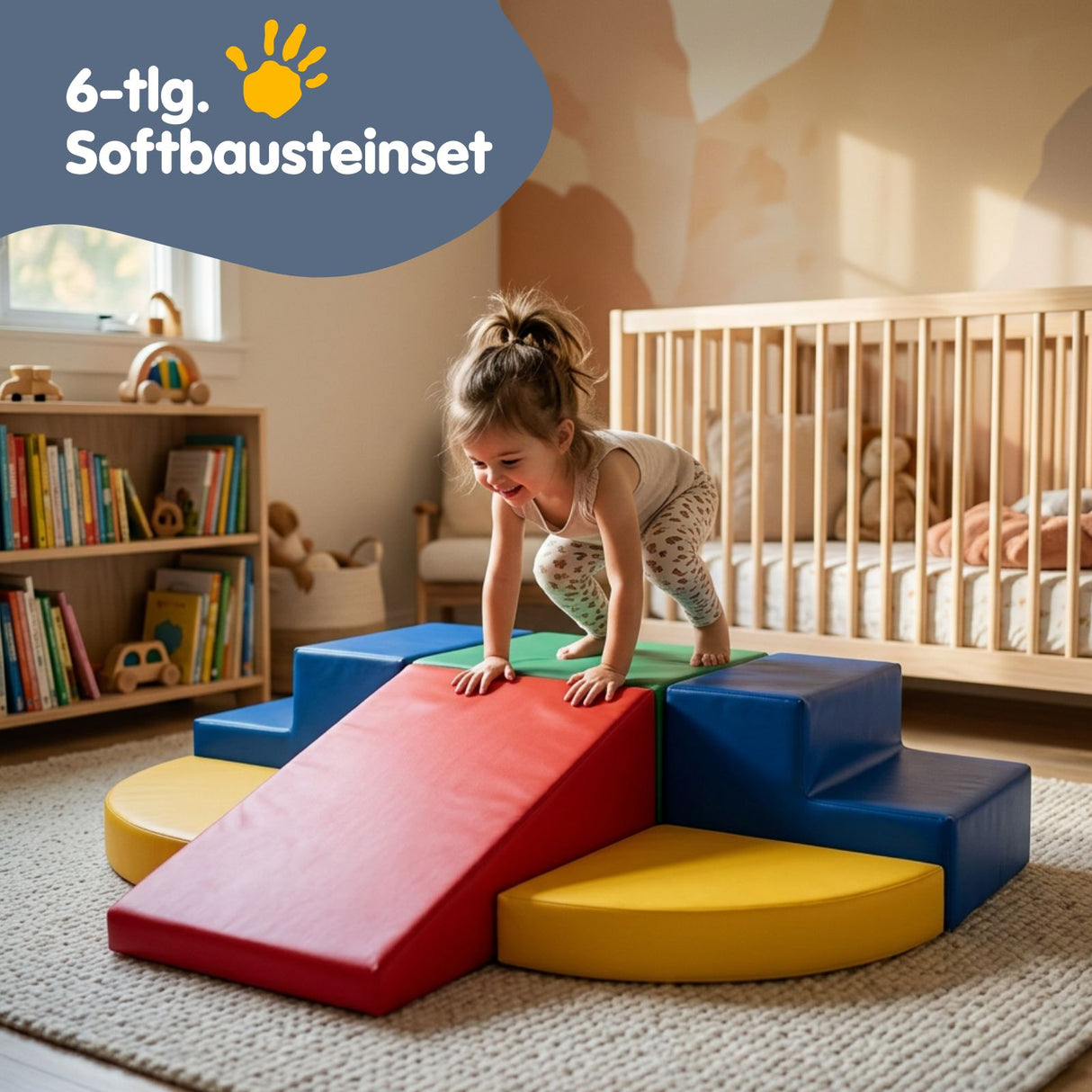 6-tlg. Softbausteinset Eckkletterer für Kinder Softplay-Bausteine