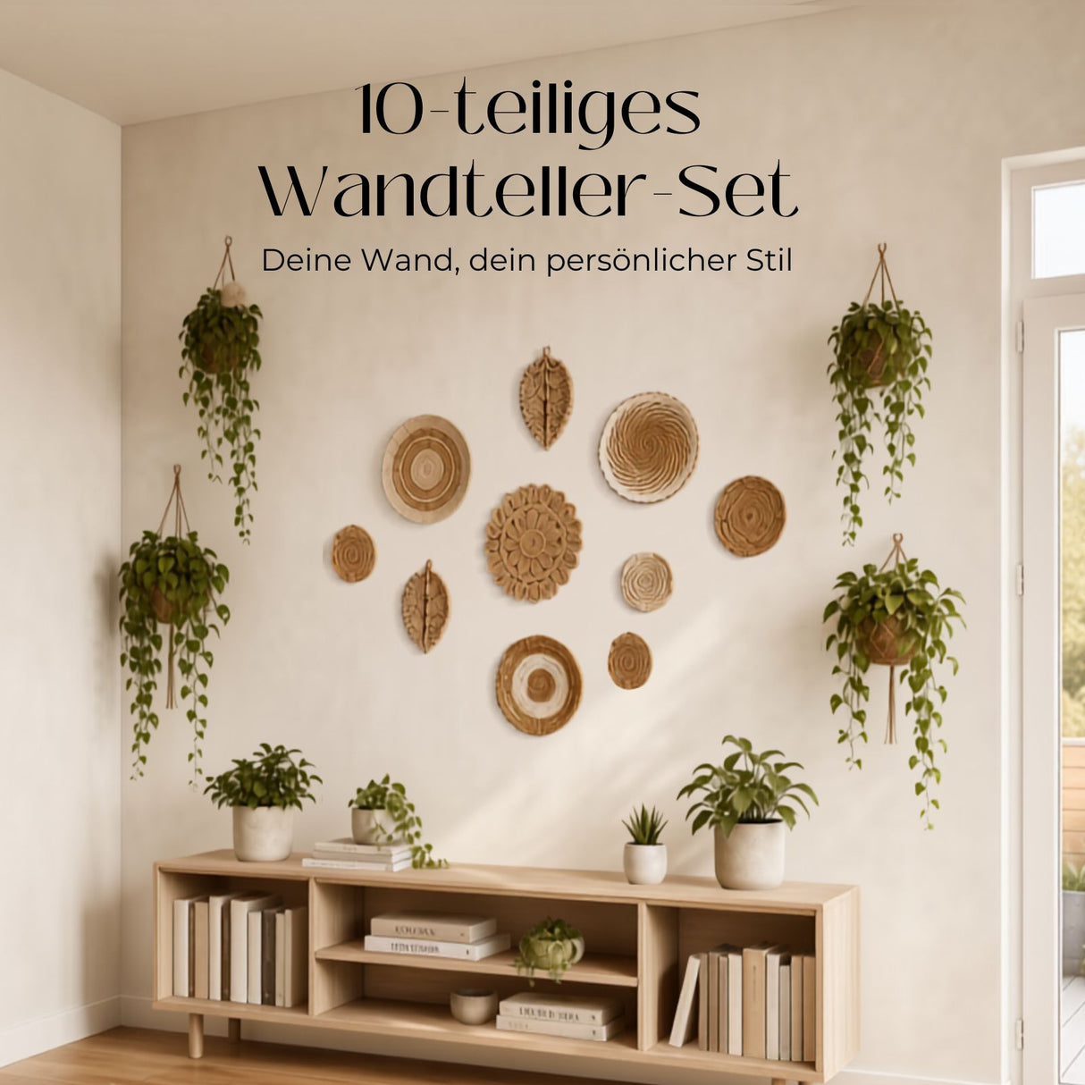 10-tlg. Set Boho-Wandteller Dekoelement Wanddeko Wandschmuck Boho-Stil