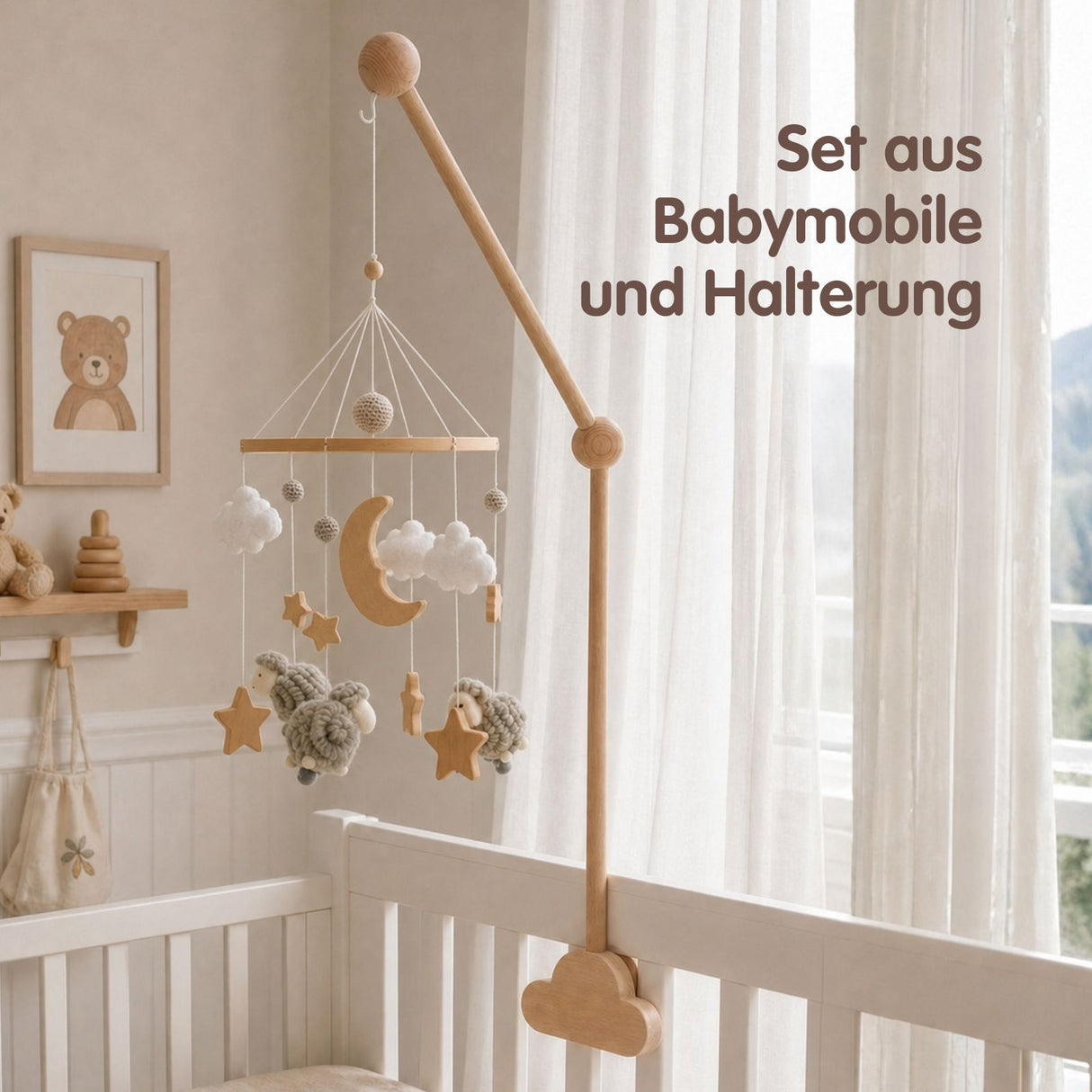 Mobile mit Halterung Schafe Babymobile mit Glockenhalter