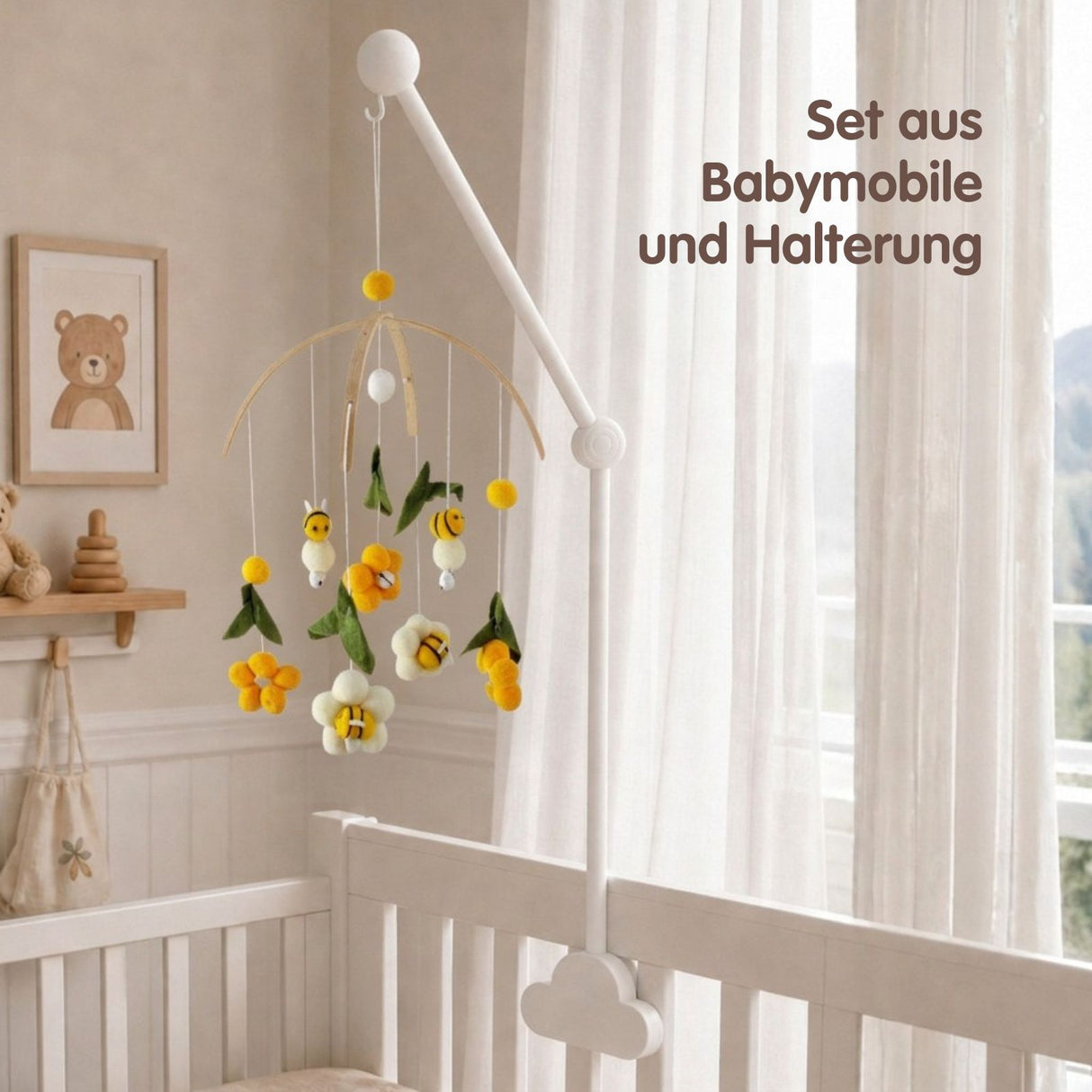 Mobile mit Halterung Bienen Babymobile mit Mobilearm