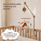 Mobile mit Halterung und Spieluhr Regenbogen Einschlafhilfe mit Musik