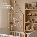 Mobile mit Halterung Hase Beige Babymobile mit Glockenhalter