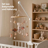 Mobile mit Halterung Hase Beige Babymobile mit Mobilearm