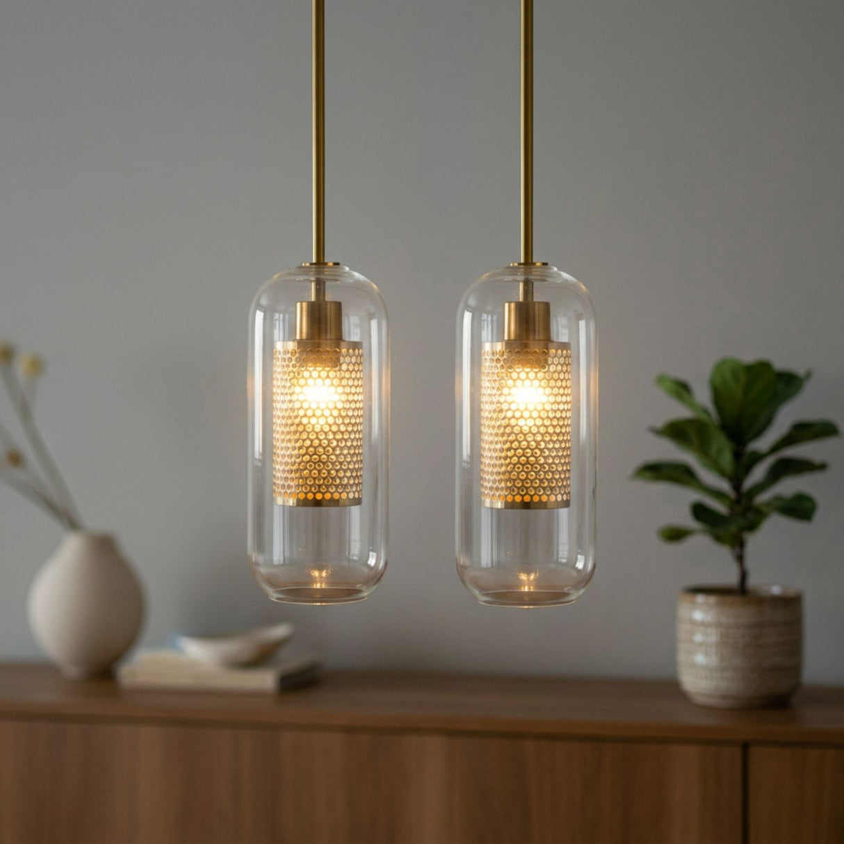 2er-Set Glas-Pendelleuchte Hängelampe Deckenleuchte Pendellampe Lampe