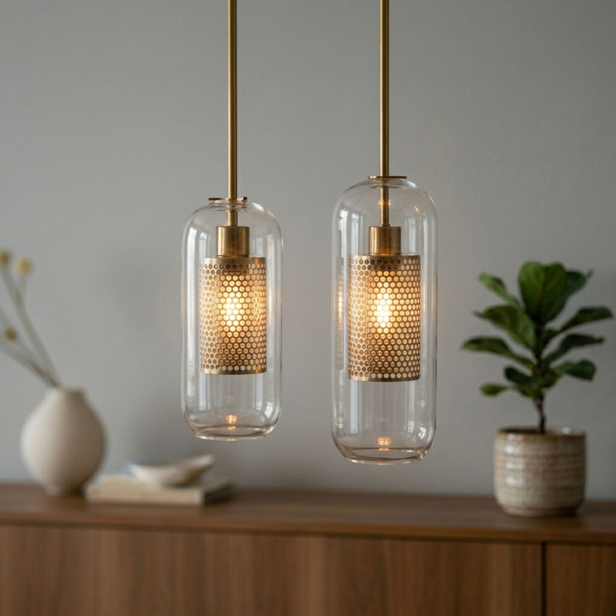 2er-Set Glas-Pendelleuchte Lampe Pendellampe Hängelampe Deckenleuchte