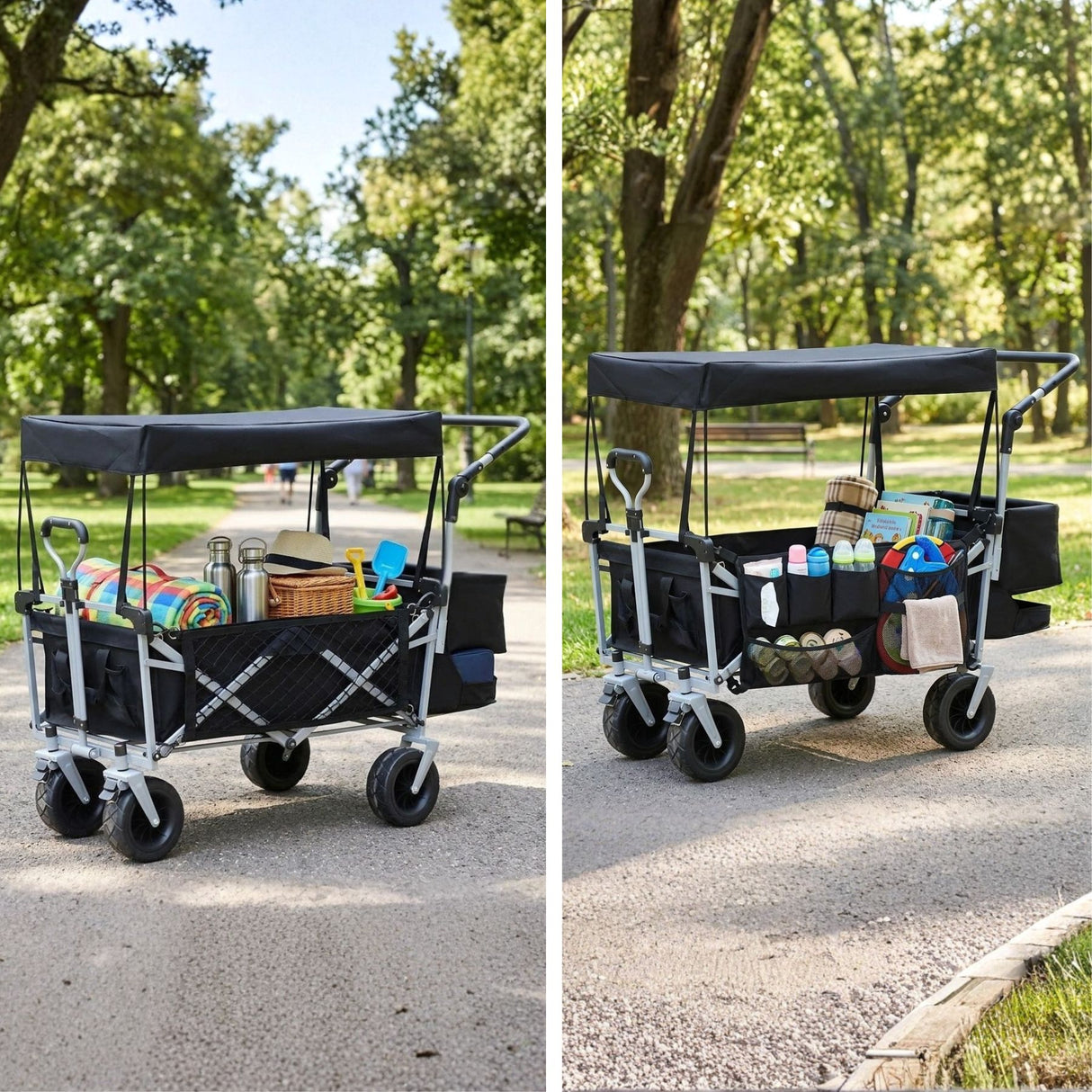 Zusatztaschen-Set Bollerwagen 126073 Netztasche Aufbewahrungstasche