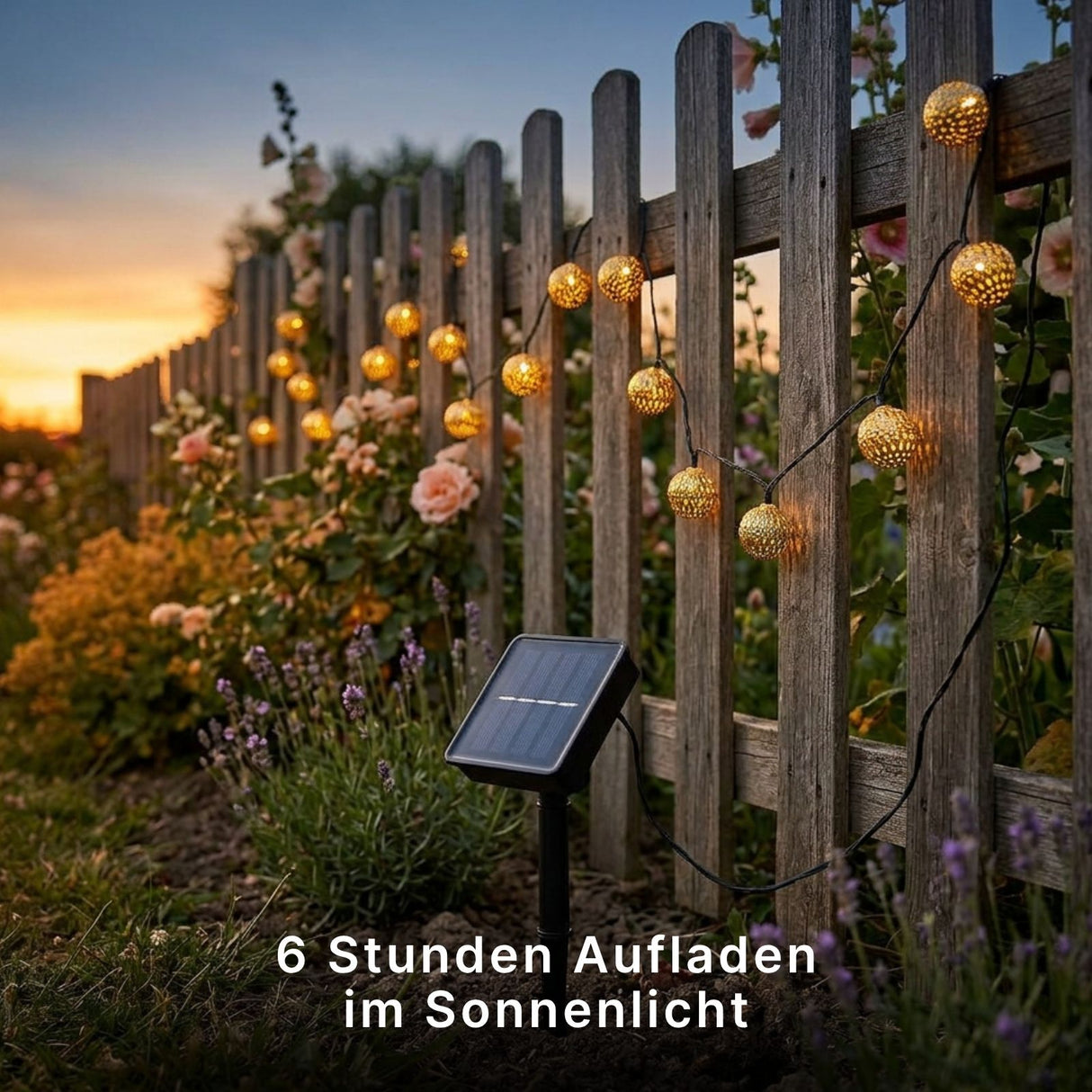 Marokkanische LED Solar-Gartenbeleuchtung 9.3m Outdoor-Dekoleuchte