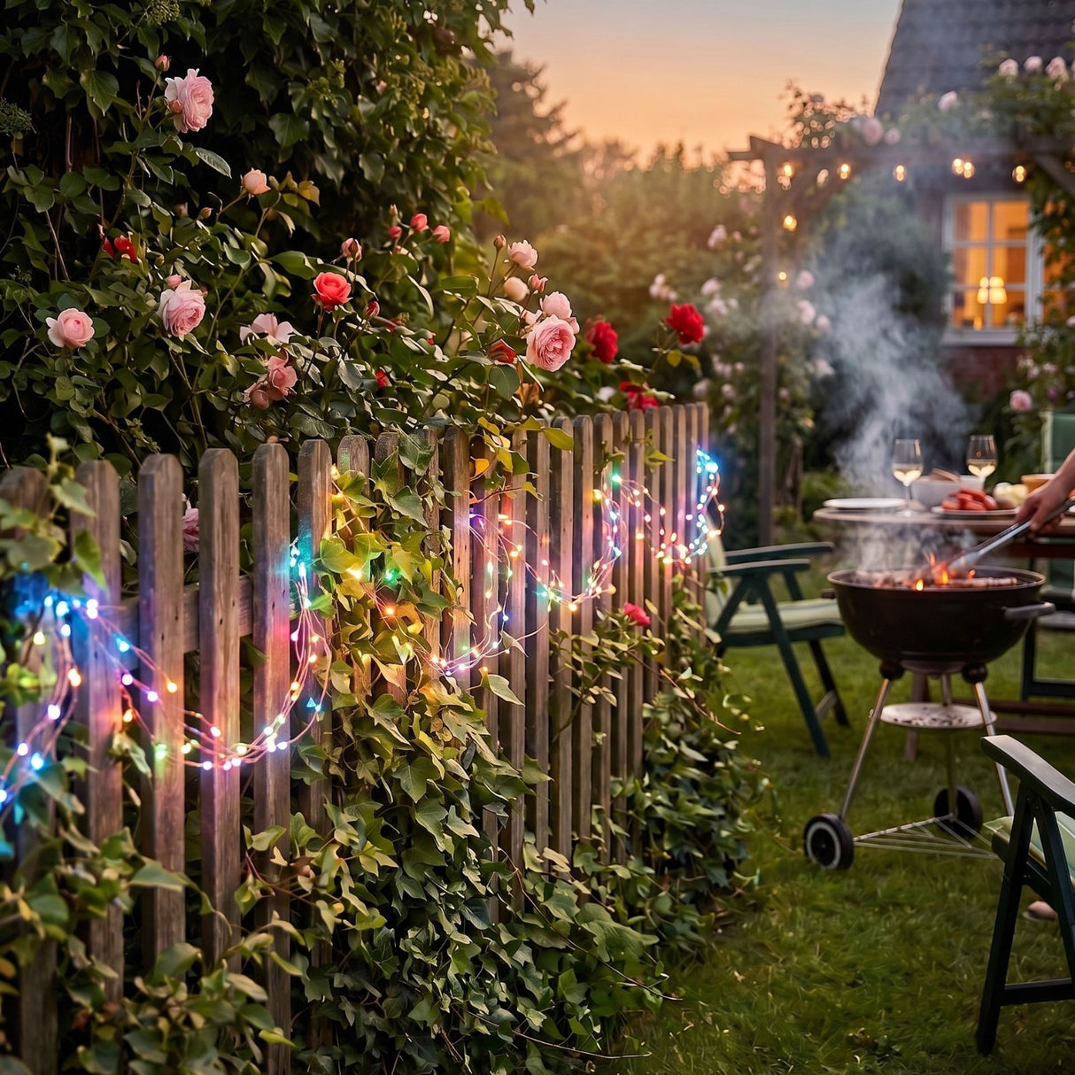LED-Solar-Dekoleuchte 22m Outdoor-Leuchtgirlande Gartenbeleuchtung