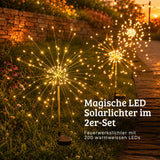 2er-Set LED Solar-Gartenleuchten Dekoleuchten Feuerwerksleuchten
