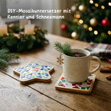 2er-Set DIY-Mosaik-Untersetzer Schneemann Rentier Bastelset