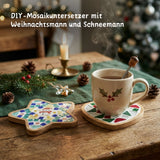 2er-Set DIY-Mosaik-Untersetzer Weihnachtsmann Schneemann Bastelset