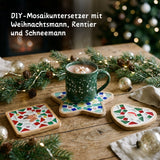 3er-Set DIY-Mosaik-Untersetzer Weihnachtsmann Schneemann Rentier Bastelset