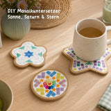 3er-Set DIY-Mosaik-Untersetzer Sonne Saturn Stern Untersetzer-Bastelset