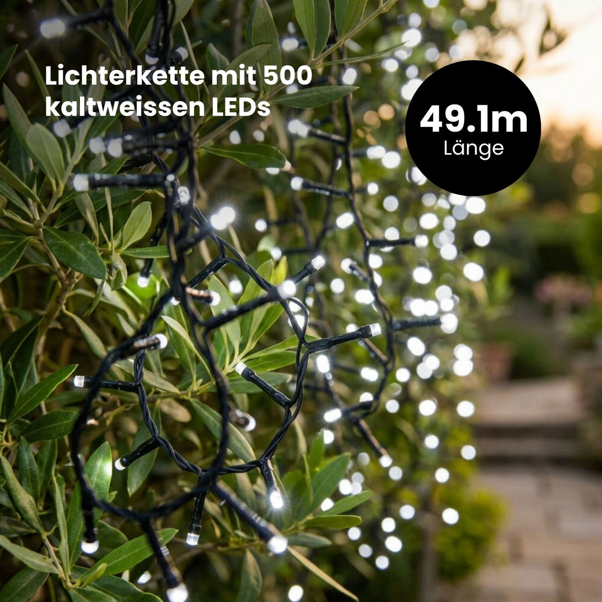 LED-Gartenbeleuchtung 48.5m Gartenleuchte Outdoor-Dekoleuchte