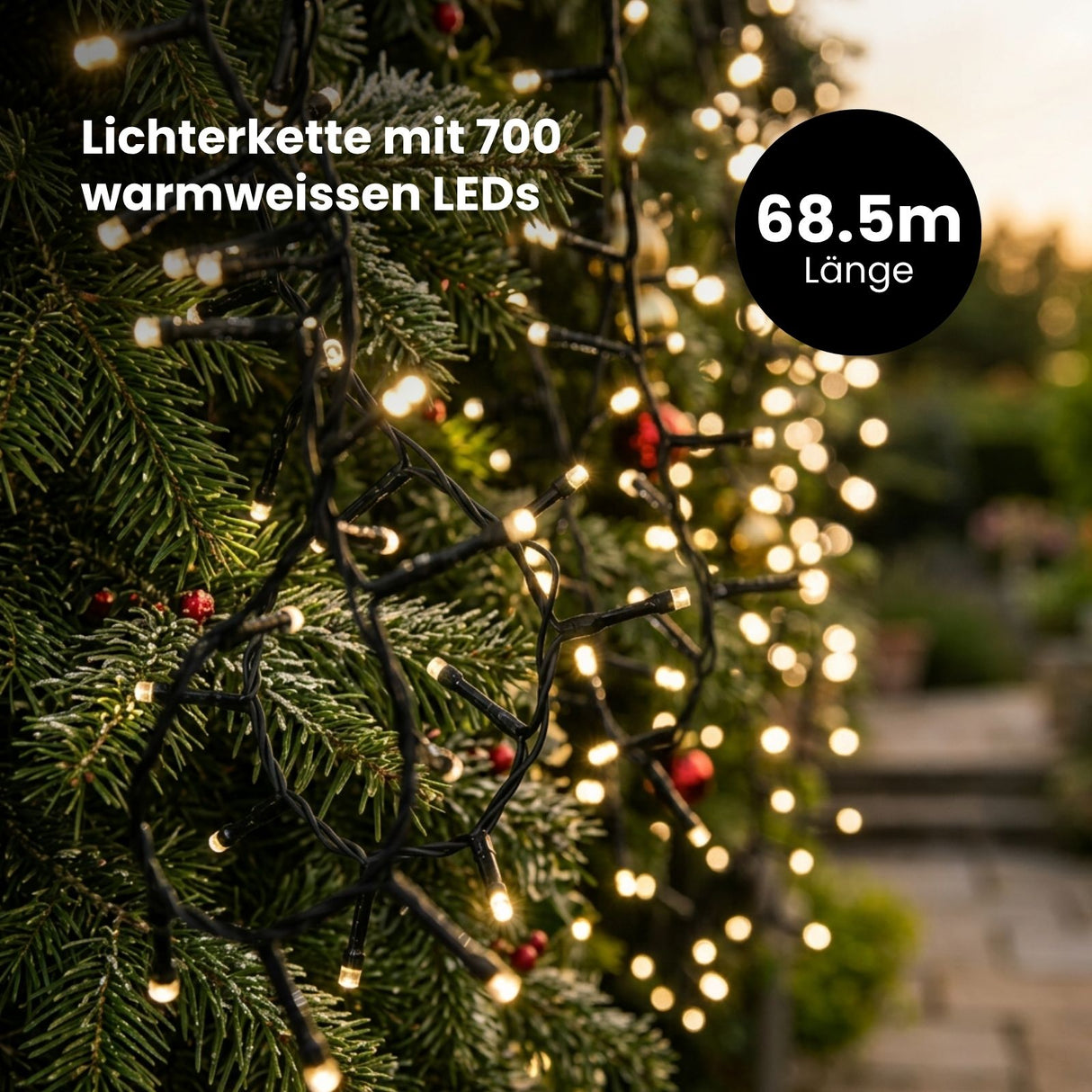 LED-Lichterkette 67.9m Beleuchtung Dekolichter Lichtergirlande Leuchte